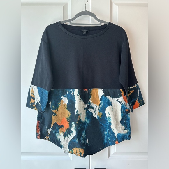 COS Women’s Navy Blue Mixed Media Tunic (Size S) - Picture 1 of 9